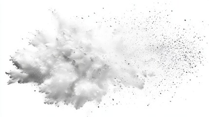 Fototapeta premium bright white paint color powder festival explosion burst isolated white background. ultra realistic.