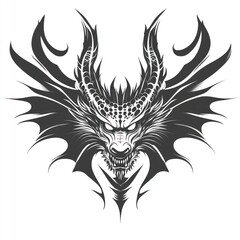 Naklejka premium Fierce dragon head graphic design.