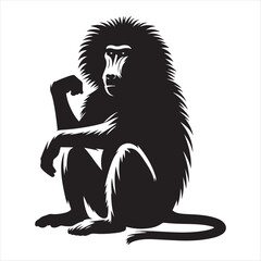 Naklejka premium Baboon vector art illustration