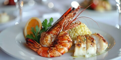 A beautifully arranged plate of fine dining food, emphasizing exquisite presentation.