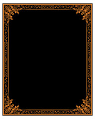 Victorian ornament square frame in black background