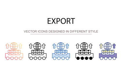 Export icon design with white background stock illustration