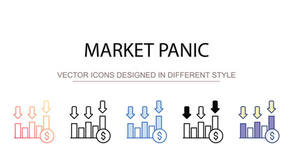 Market Panic icon design with white background stock illustration