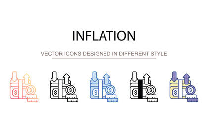 Inflation icon design with white background stock illustration