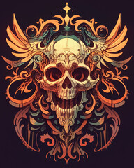 Skull and Wing Chest symmetry layout illustration