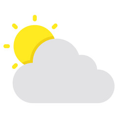 A unique design icon of partly sunny day