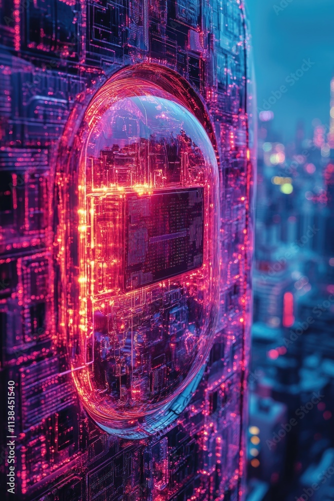 Poster urban architecture with cityscape in the background