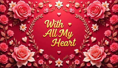 Fototapeta premium A romantic design with golden text 