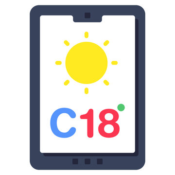 Mobile weather app icon in premium style