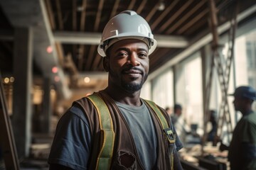 Portrait of a African American male construction worker