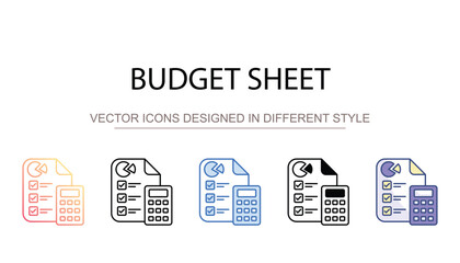 Budget Sheet icon design with white background stock illustration