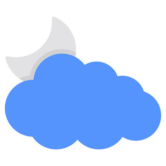 An icon design of cloudy night