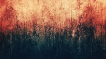 Naklejka premium Vintage grunge background with textured paintbrush strokes in warm tones and a blurred flame effect creating an artistic atmosphere.