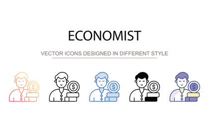 Economist icon design with white background stock illustration