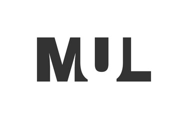 MUL logo design. Initial letter M U L bold font style for tech startups, consulting, corporate branding. Creative company name, headlines typography identity, trendy logotype.