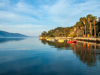 Obraz premium Akyaka Village coatline view. Akyaka is popular tourist destination in Turkey.