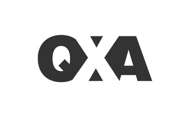 QXA logo design. Initial letter Q X A bold font style for tech startups, consulting, corporate branding. Creative company name, headlines typography identity, trendy logotype.