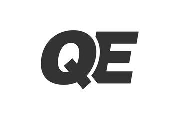 QE Techno Editable Font Logo For Corporate Branding. Bold, Futuristic Design With Unique Typographic Ideas. Minimal Custom Type And Dynamic Letter