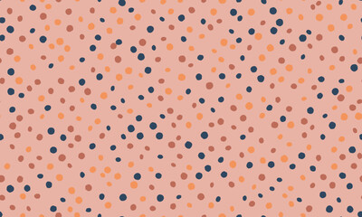 Seamless polka dot vector with geometric circles, perfect for fabric prints, posters, or abstract backgrounds. Trendy pattern for wallpapers and textile designs.