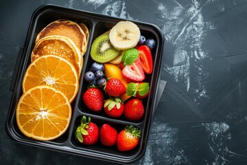 Black divided catering plastic box