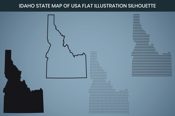 Fototapeta premium Idaho State Hand Drawn Outline Map of USA
