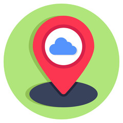 Conceptual flat design icon of weather location