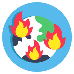An icon design of global warming