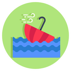 Fototapeta premium Conceptualizing flat design icon of windstorm