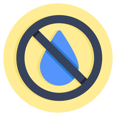 A modern design icon of no water