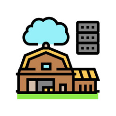 iot connected farm agri tech color icon vector. iot connected farm agri tech sign. isolated symbol illustration