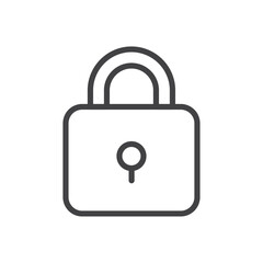 Lock icon Logo symbol outline set