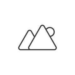 Mountains icon Logo symbol outline set