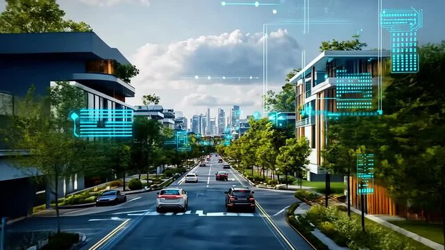 Elevated Urban Sustainability, Nature and Tech Merge.