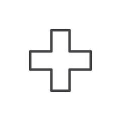 Plus icon Logo symbol outline set