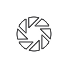 Shutter icon Logo symbol outline set