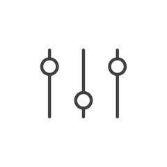 Sliders icon Logo symbol outline set