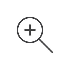 Fototapeta premium Zoom in icon Logo symbol outline set