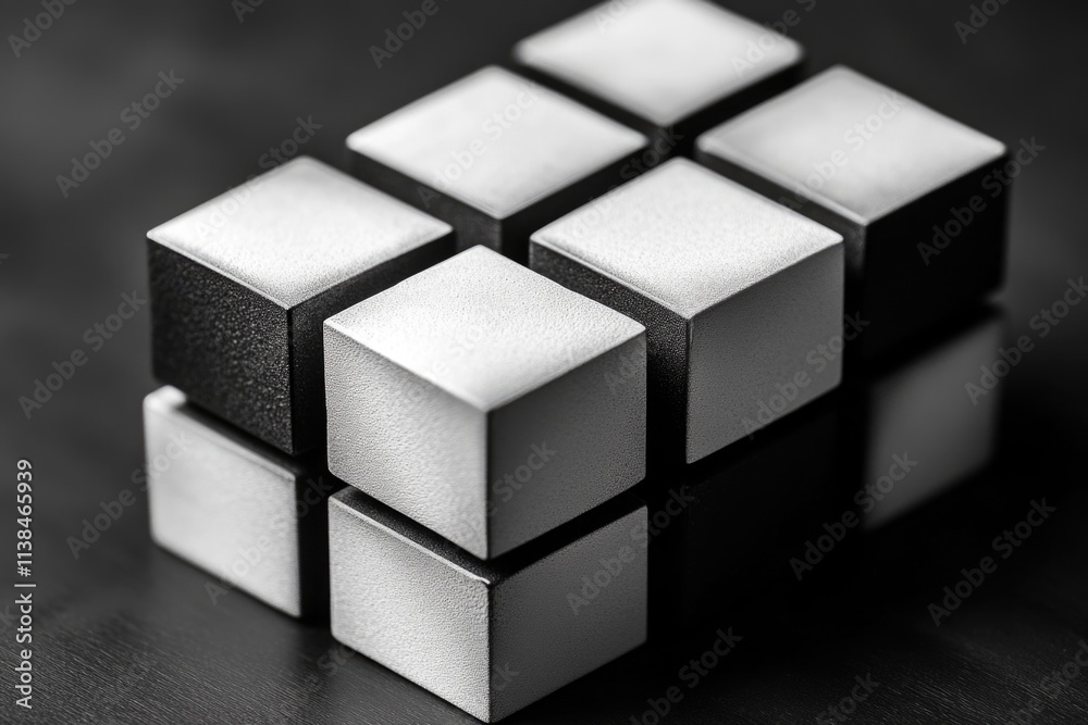 Poster a classic puzzle toy in monochrome, perfect for use in illustrations or designs where simplicity is 