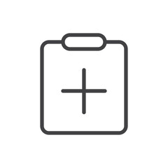 Add clipboard icon Logo symbol outline set