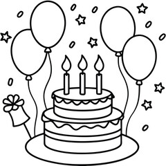 birthday cake outline 