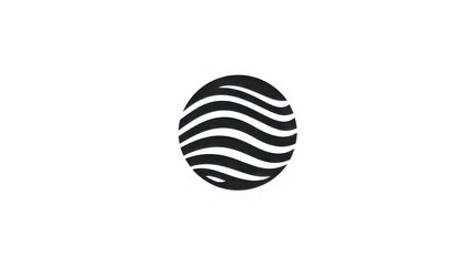 Black golf ball icon with motion lines on white background