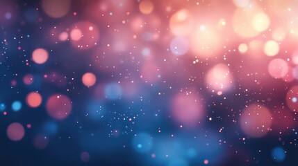 Obraz premium Abstract blurred background with colorful bokeh lights and sparkling particles creating a dreamy, atmospheric effect for creative designs.