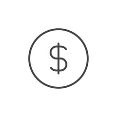 Dollar icon Logo symbol outline set