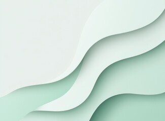 Abstract Green and White Wave Pattern Design
