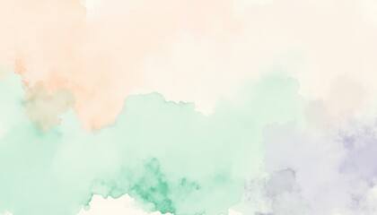 Obraz premium High-Resolution Watercolor Background in Pastel Peach, Mint Green, and Pale Lavender