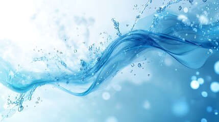 Abstract Blue Water Wave Splash Design