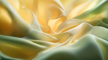 Obraz premium Soft golden fabric folds create an abstract pattern with smooth textures and delicate draping ideal for elegant textile design applications.