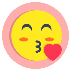 A beautiful design icon of kiss emoji