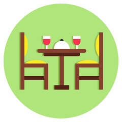 A creative design icon of restaurant table