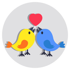 Mode design icon of love birds